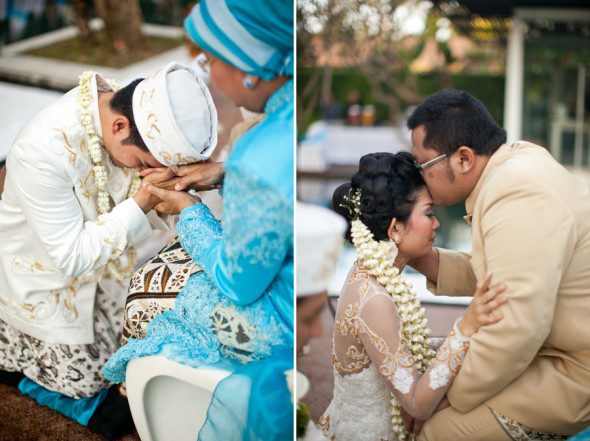Bunn Salarzon - indonesian bride and groom blessed by wedding guests