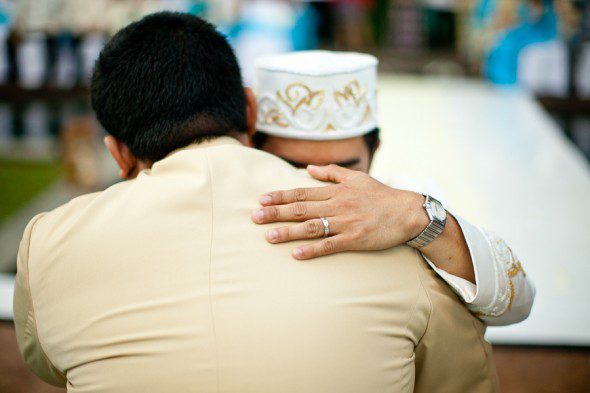 Bunn Salarzon - indonesian groom hugs brother