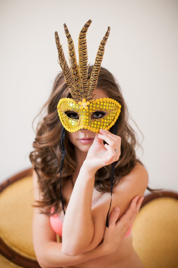 Bunn Salarzon - woman with gold mask at portland boudoir studio
